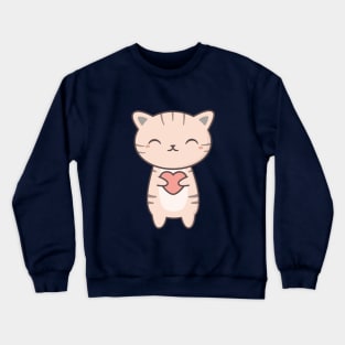 Stripy Kawaii Cute Cat Crewneck Sweatshirt